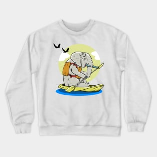 Elephant Kayaking Crewneck Sweatshirt